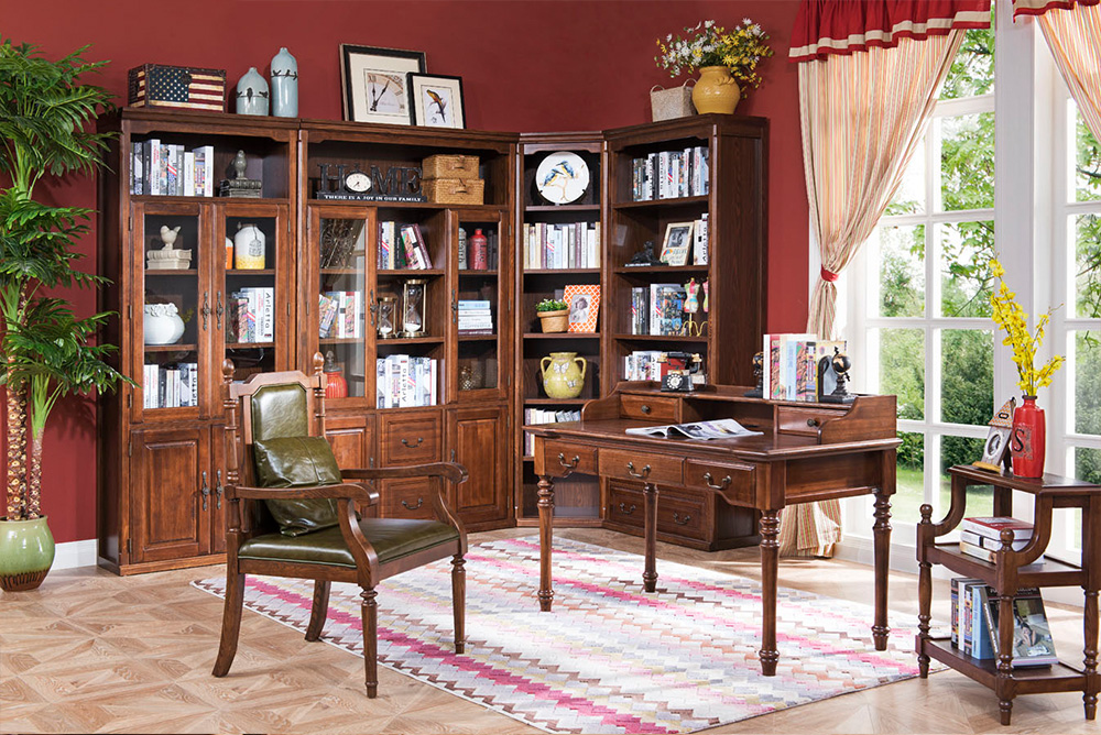 大连森盛美式家具舒美系列书房P6003书柜