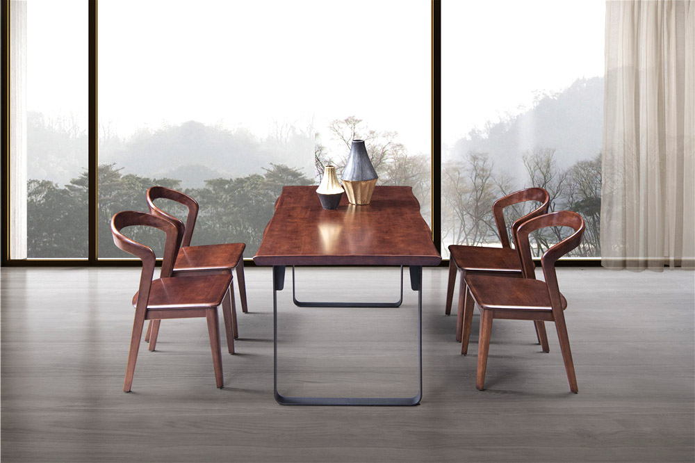 东莞森盛极简意式风格木图系列全实木餐桌椅