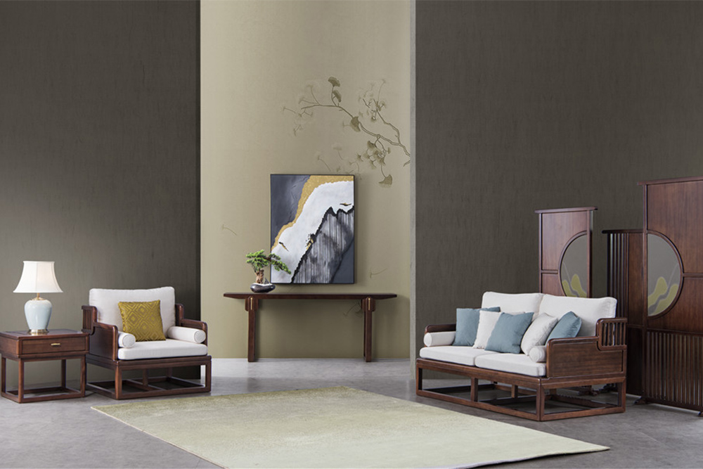 上海森盛家具新中式全实木庐境客厅家具修休闲椅系列